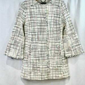 Banana Republic Cream and Black Patterned Blazer